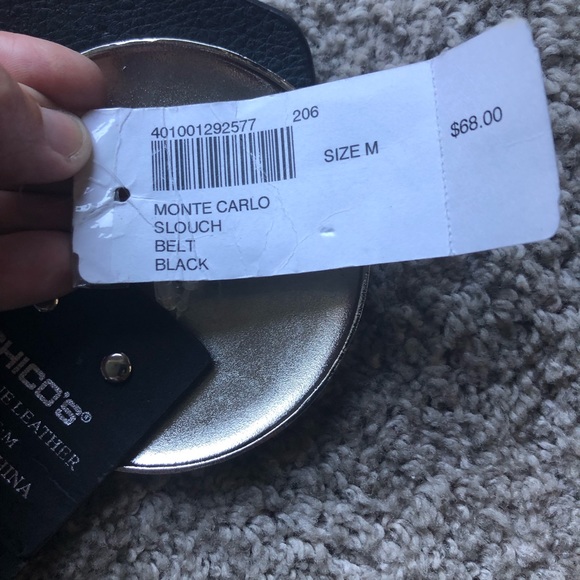 Chico’s genuine leather adjustable belt big buckle - Picture 4 of 8